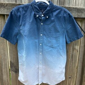 American Eagle Outfitters Blue Casual Button Down Shirt Large